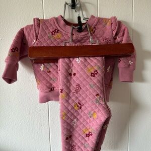 Pink Floral Quilted Baby Outfit
